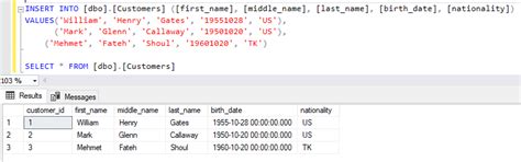 multiple insert statement sql.